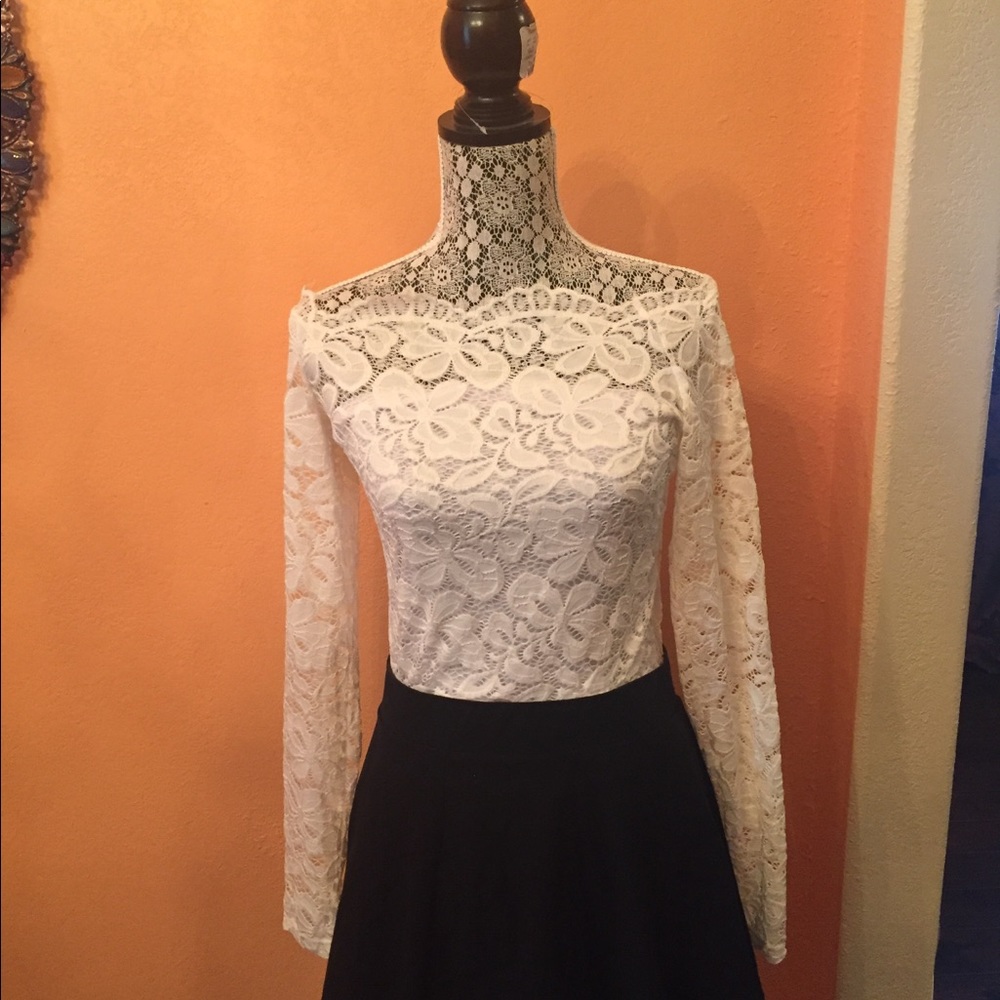 White Lace Off the Shoulder Blouse